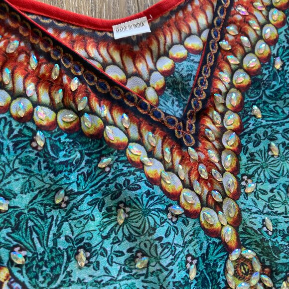 Akaru Dubai Sheer Size S-L Kaftan Cover Up Dress - Picture 5 of 7